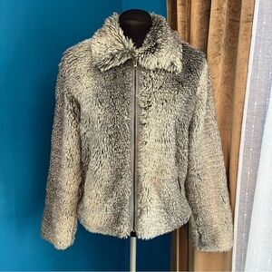 Tart Collections Faux Fur & Lamb Leather Trimmed Jacket Size S Mob Wife Glam